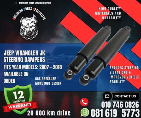 ❗Jeep Wrangler JK Steering Dampers Available On Order Fits Year Models : 2007 – 2018 ✅