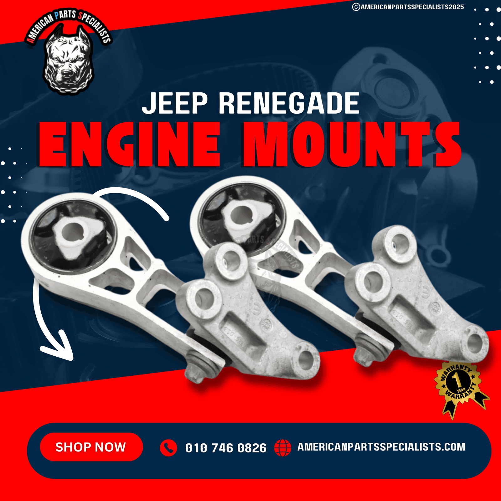 Jeep  & Dodge Engine Mounts For Sale