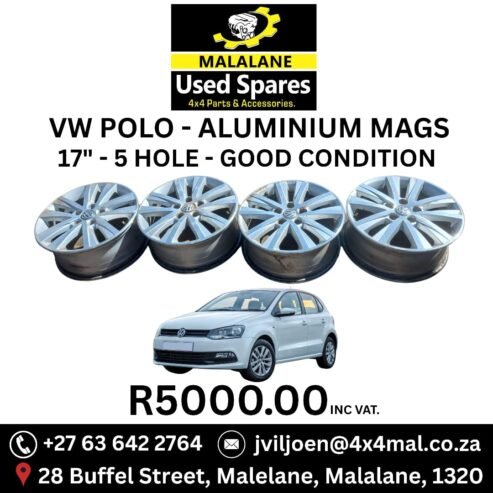 VW POLO ORIGINAL ALUMINIUM MAG RIMS 17inch 5 HOLE