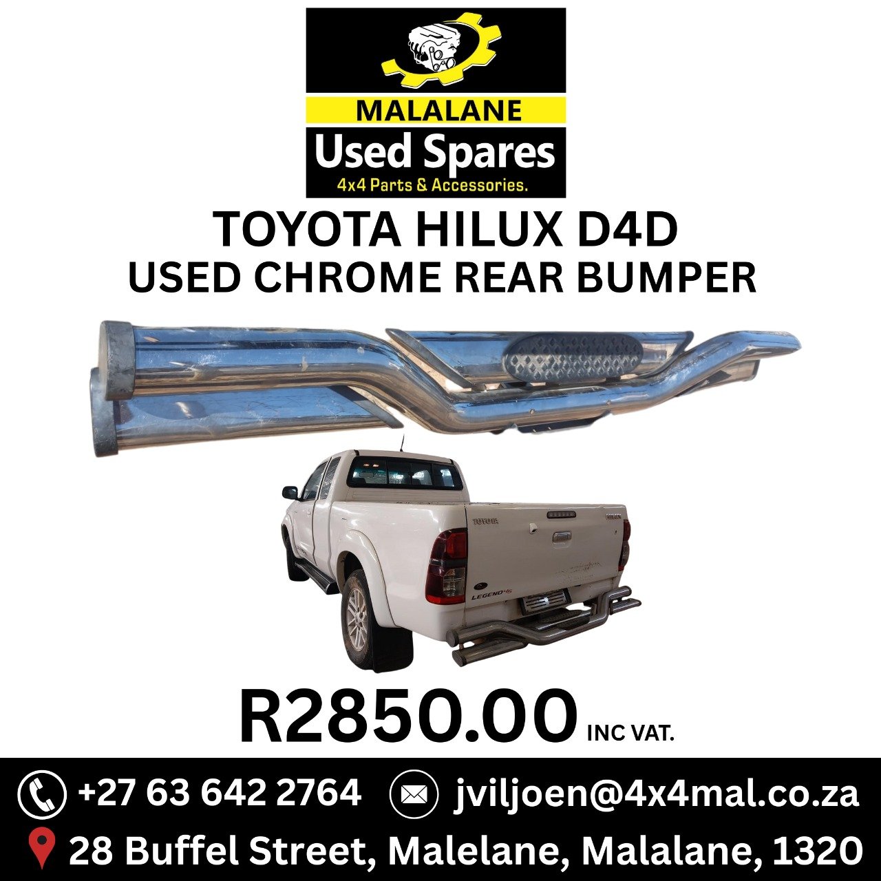 TOYOTA HILUX D4D CHROME REAR BUMPER