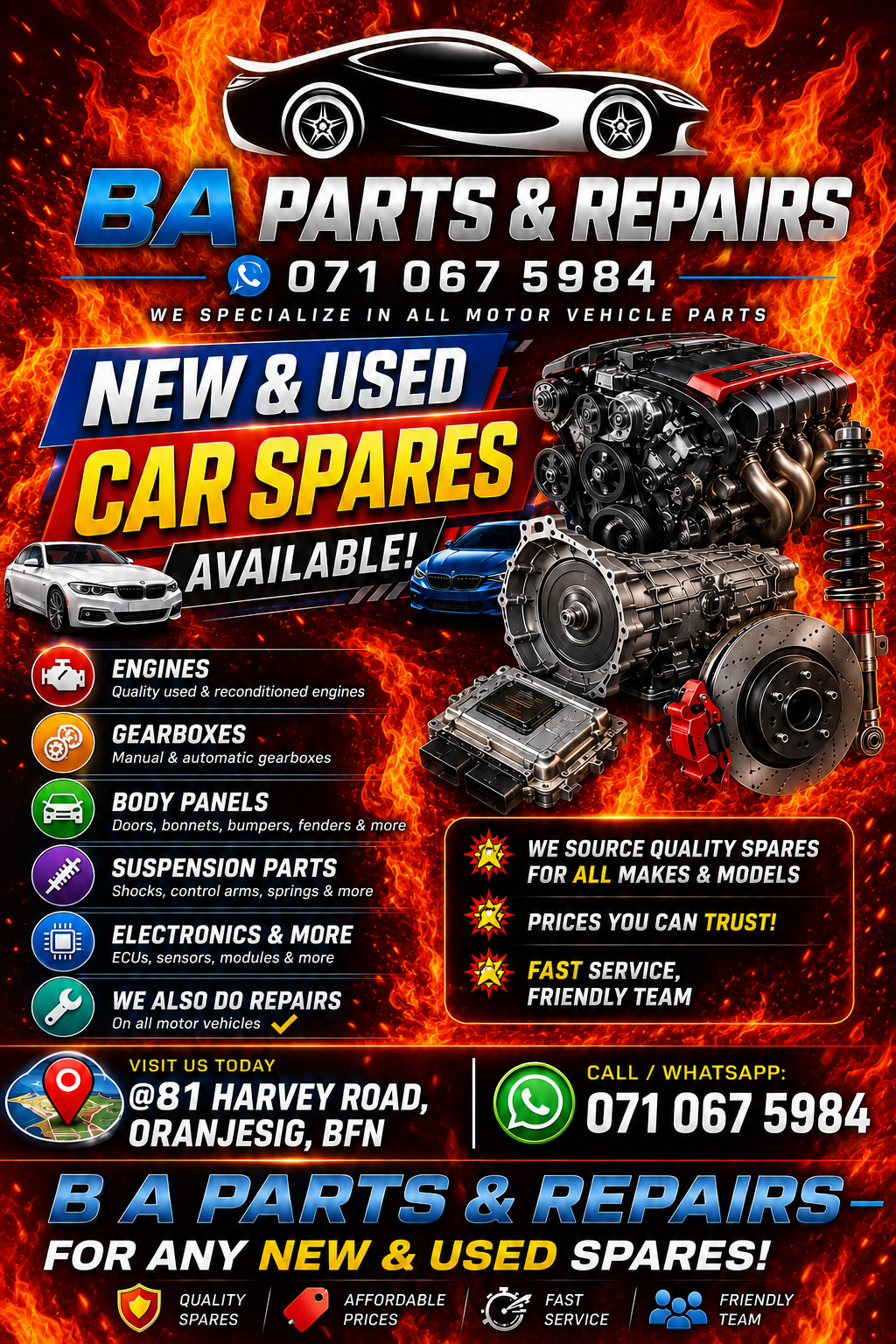 All vehicle parts Bloemfontein