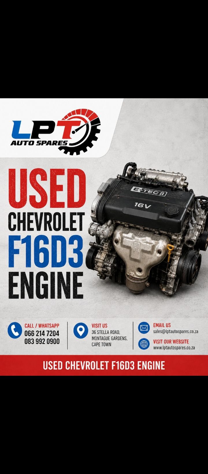 Chevrolet Aveo F16D3 Engine