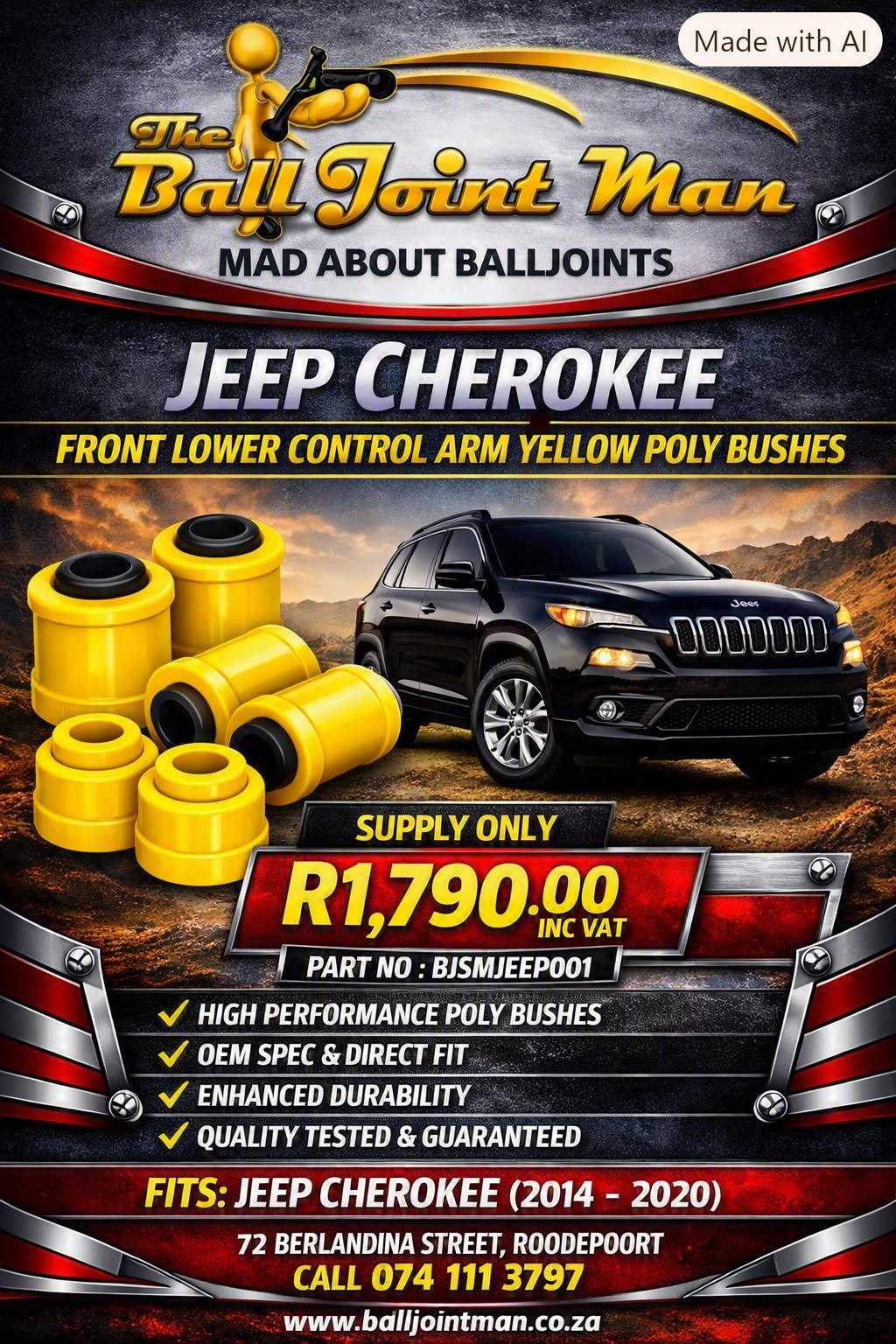 JEEP CHEROKEE FRONT LOWER CONTROL ARM BUSHES